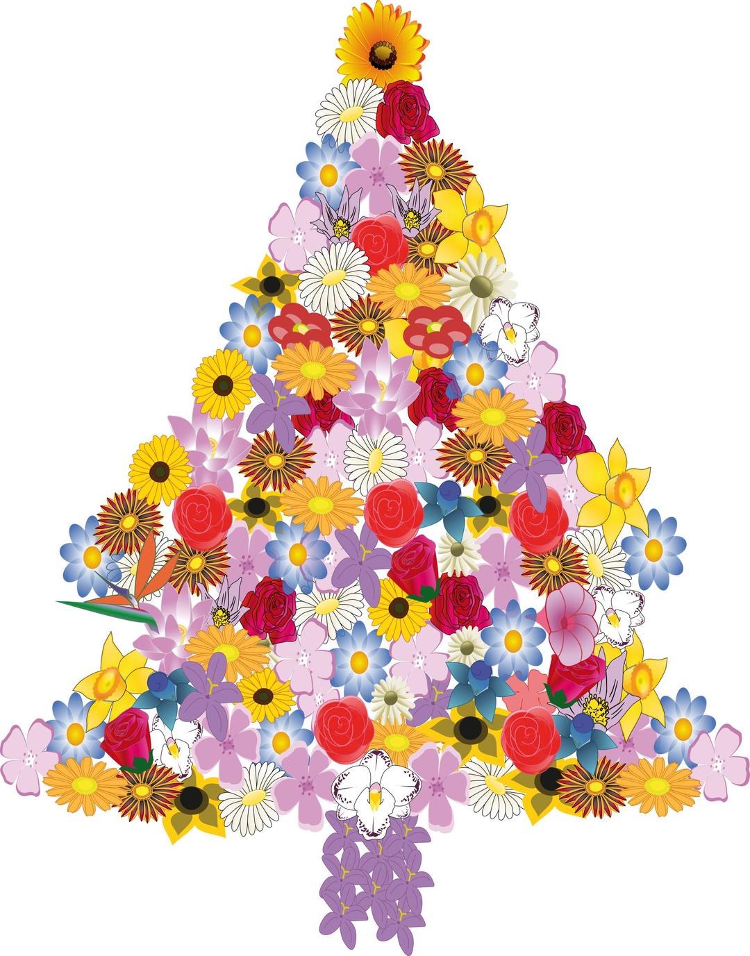 Christmas tree in bloom png transparent
