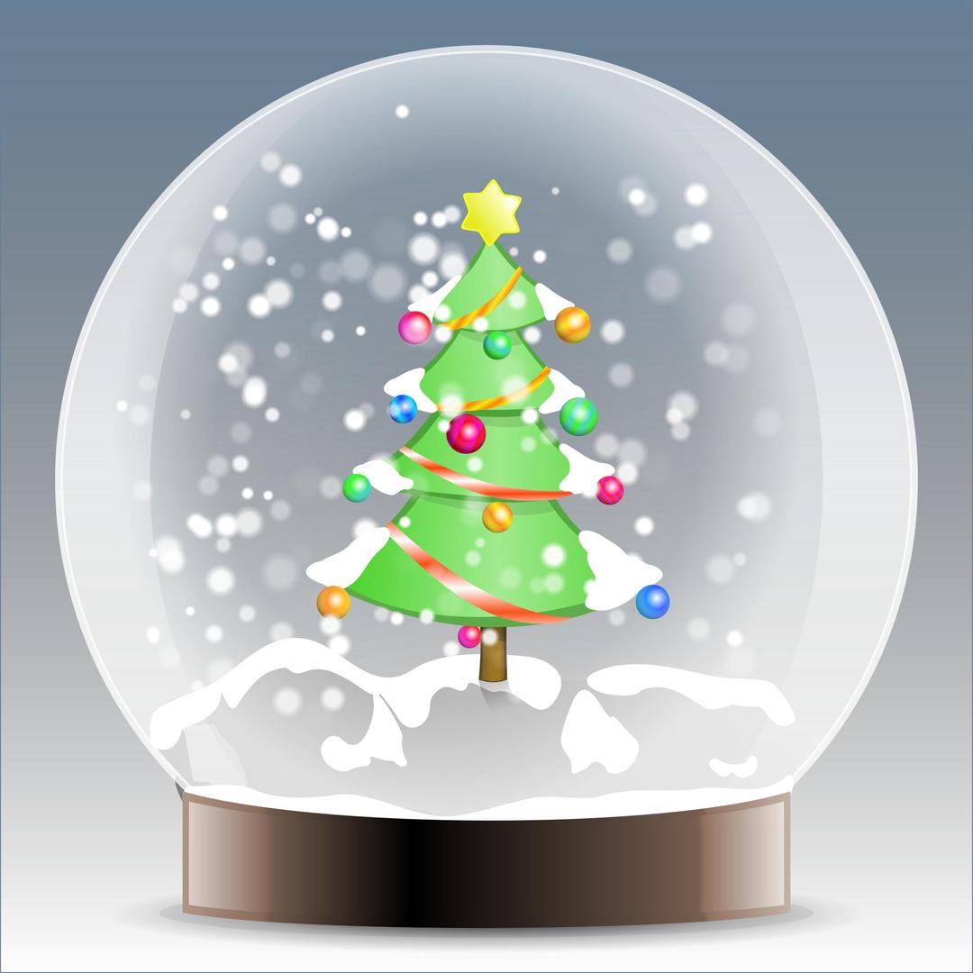 Christmas tree snow globe png transparent
