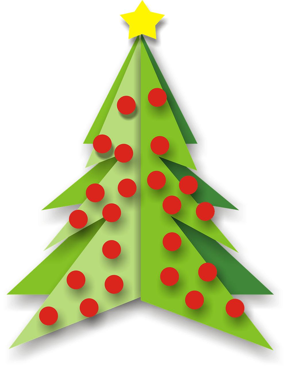 Christmas Tree With Red Balls Clipart png transparent
