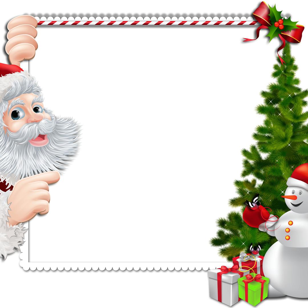 Chritstmas Frame Santa Claus Snowman png transparent