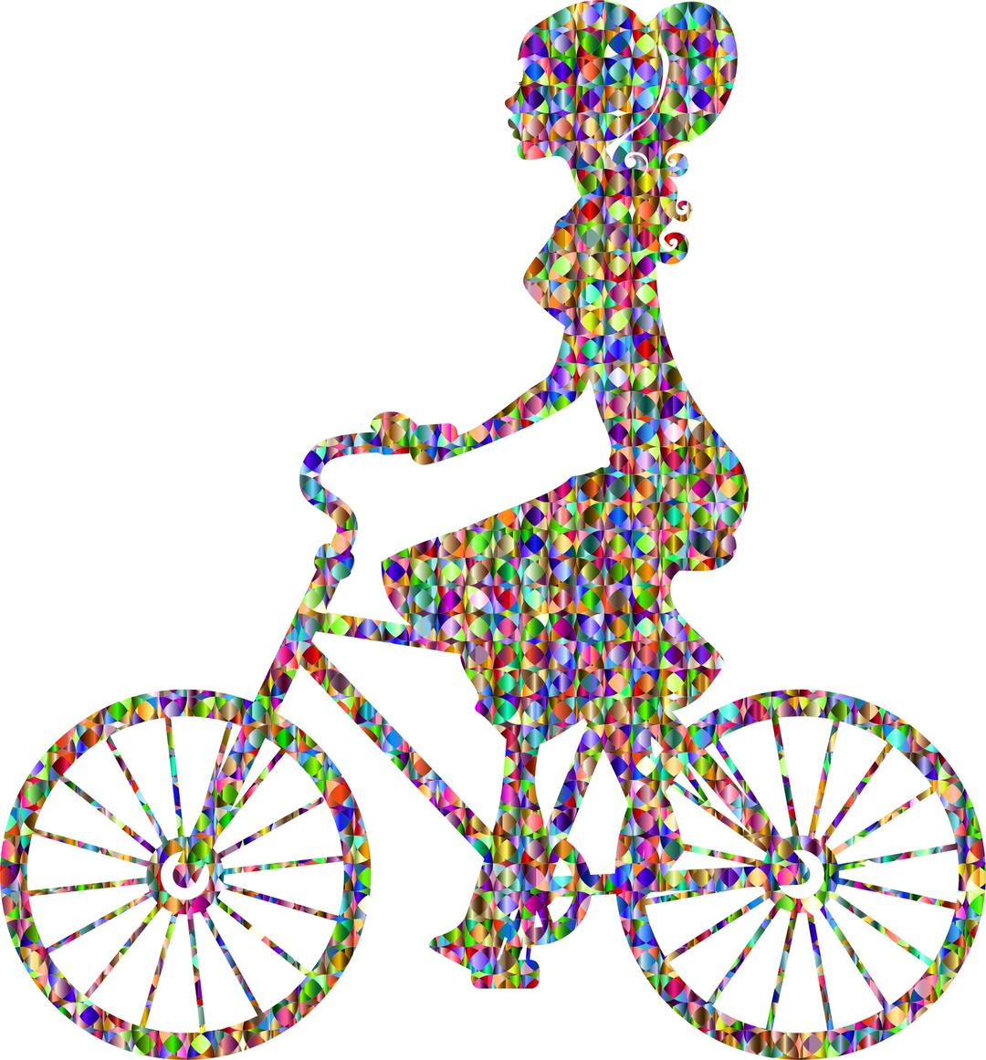 Chromatic Bejeweled Girl On Bike png transparent