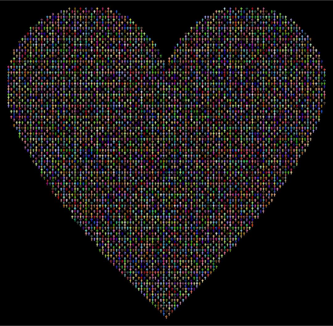 Chromatic Cross Heart With Background png transparent