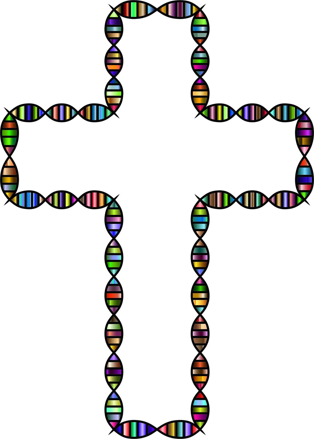 Chromatic DNA Helix Cross png transparent