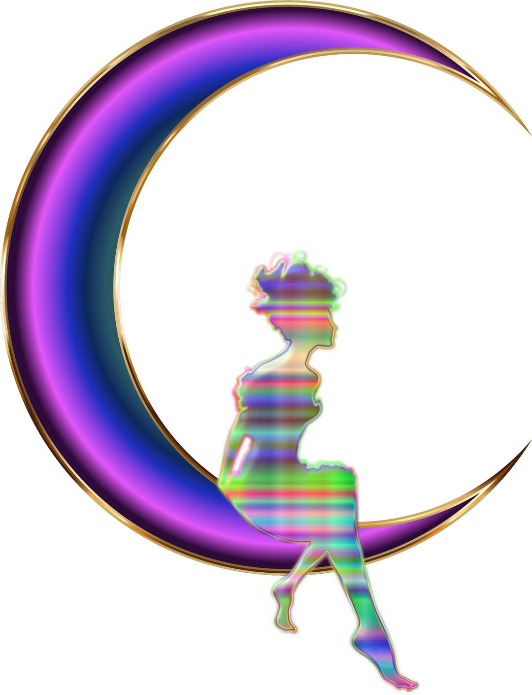 Chromatic Fairy Moon png transparent