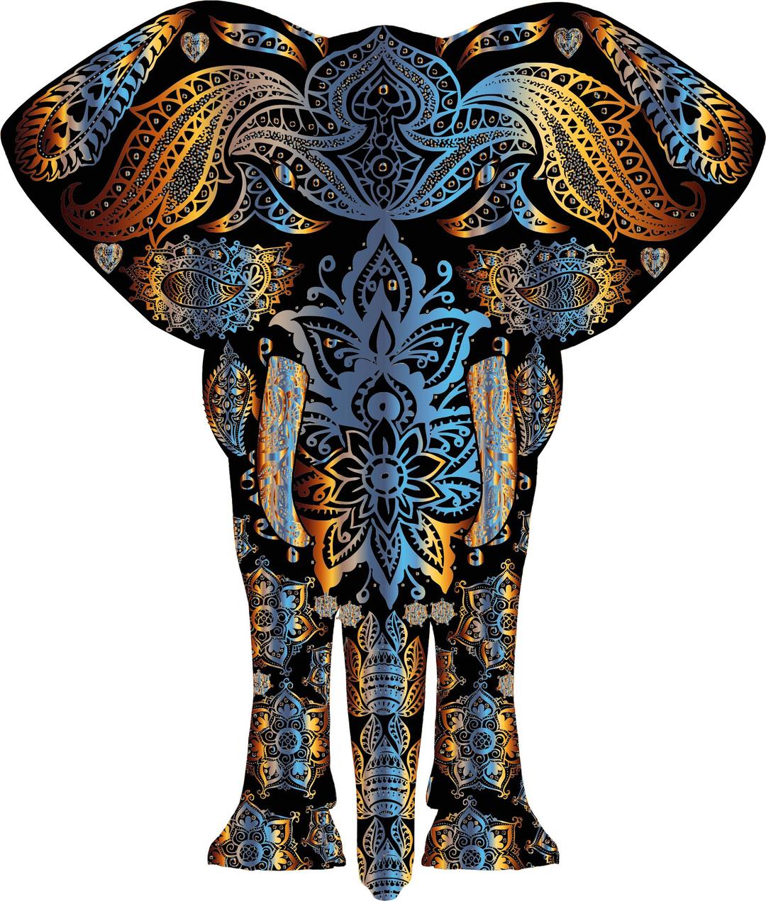 Chromatic Floral Pattern Elephant png transparent