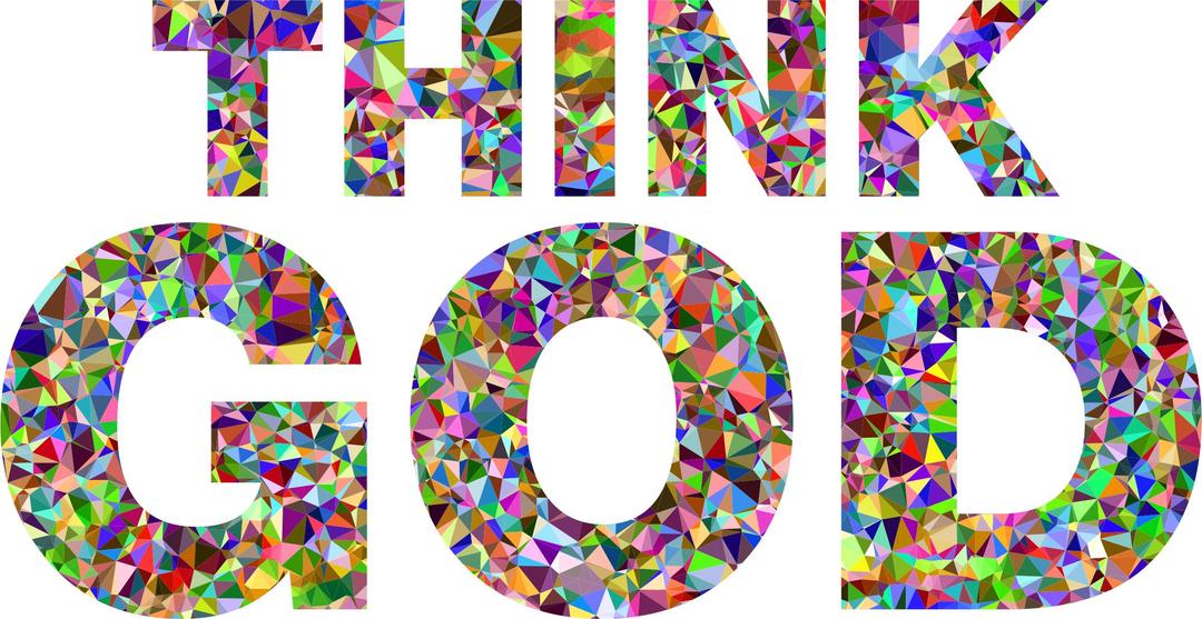 Chromatic Gem Low Poly Think God Typography png transparent