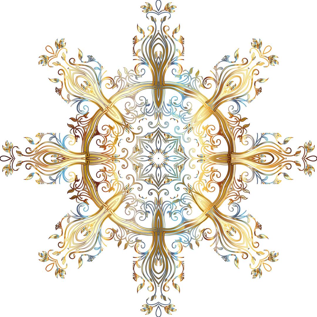 Chromatic Gold Flourish Ornament 4 No Background png transparent
