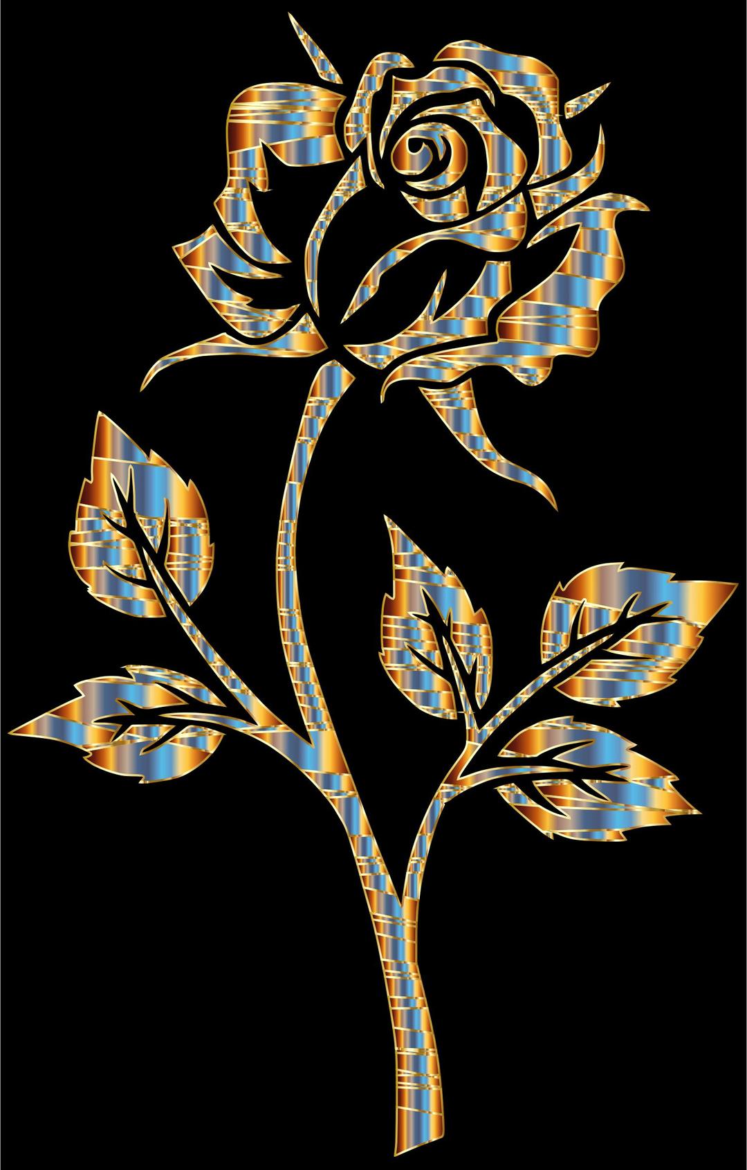 Chromatic Gold Rose Silhouette png transparent