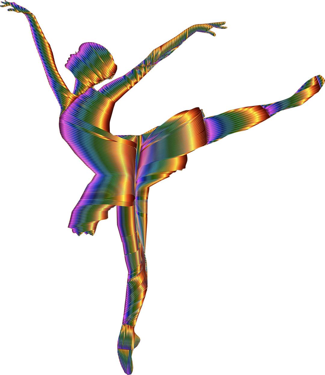 Chromatic Graceful Ballerina Silhouette No Background png transparent