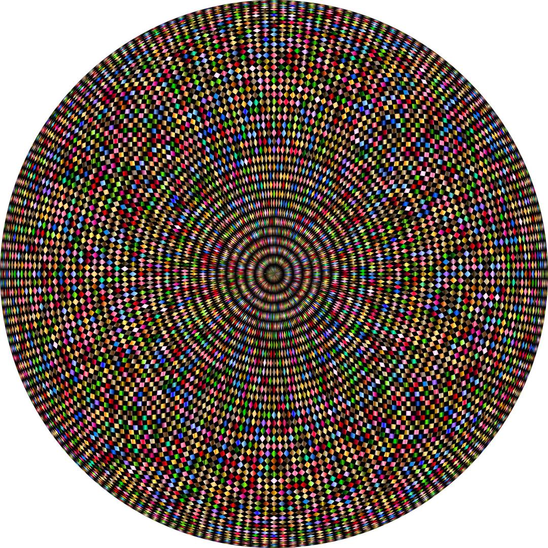 Chromatic Hypnotic Checkered Mandala png transparent