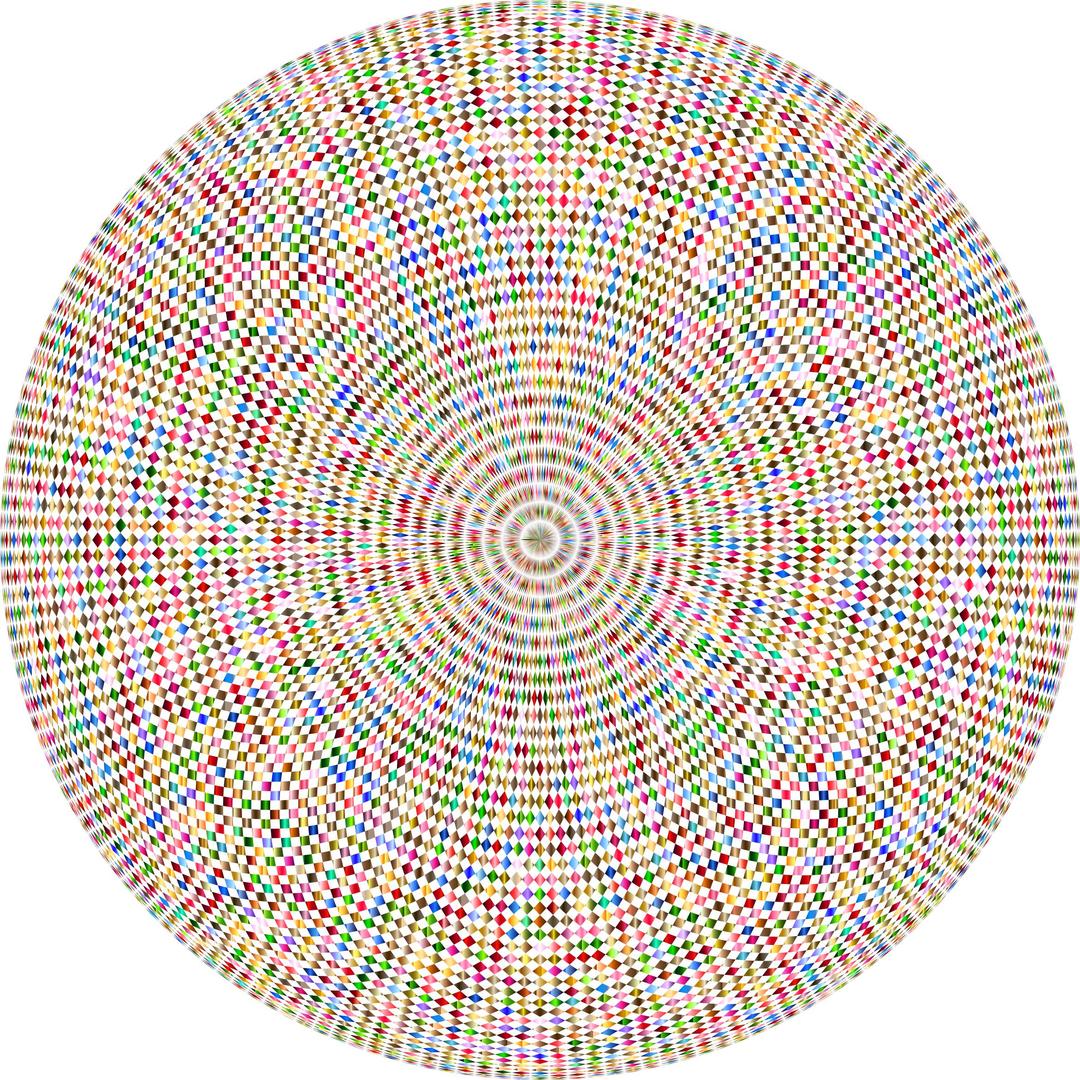 Chromatic Hypnotic Checkered Mandala No Background png transparent