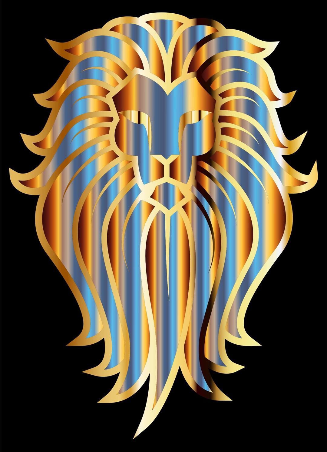 Chromatic Lion Face Tattoo png transparent
