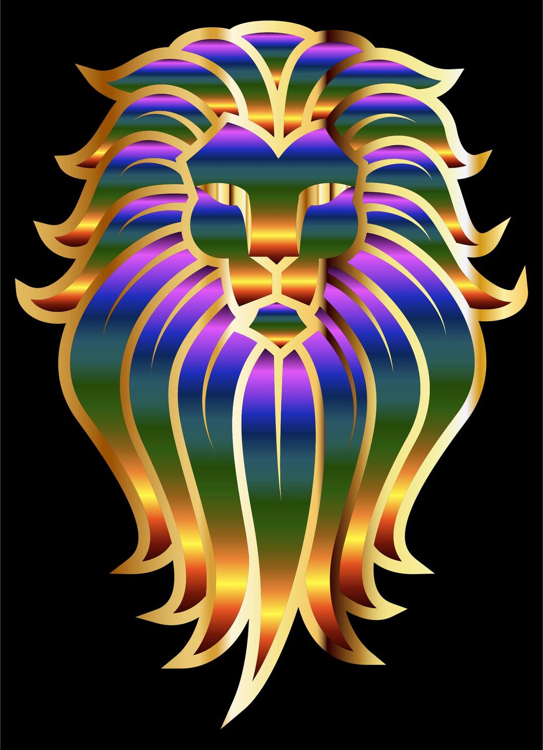 Chromatic Lion Face Tattoo 2 png transparent