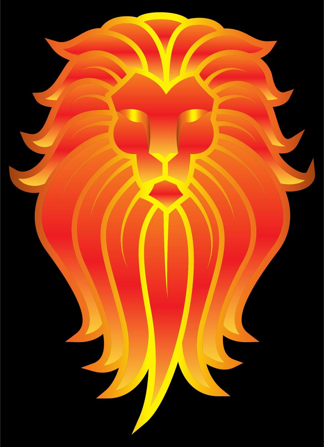 Chromatic Lion Face Tattoo 4 png transparent