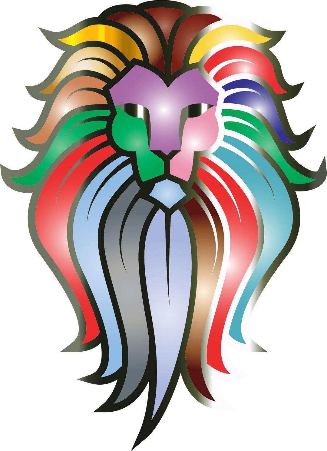 Chromatic Lion Face Tattoo 7 png transparent