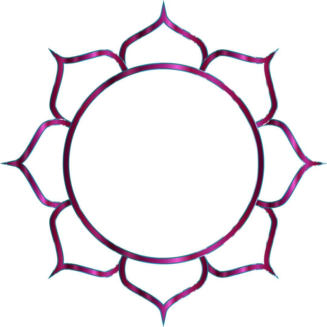 Chromatic Lotus Flower Line Art 5 No Background png transparent
