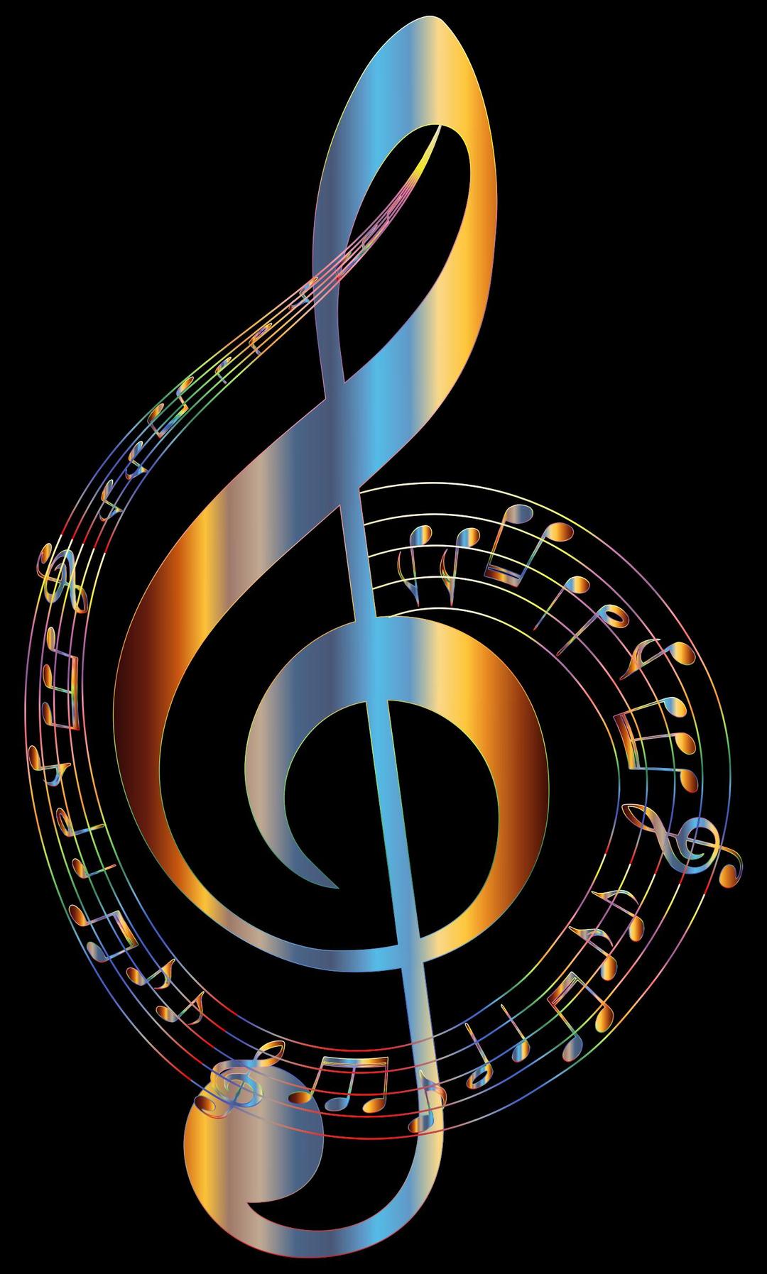 Chromatic Musical Notes Typography 2 png transparent