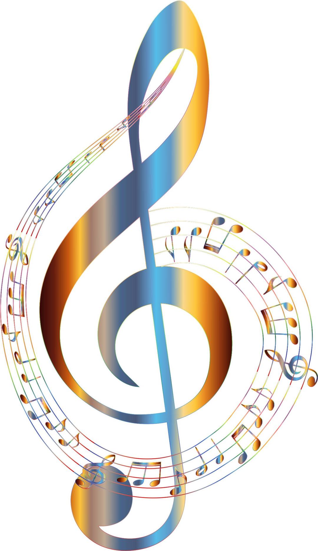 Chromatic Musical Notes Typography 2 No Background png transparent