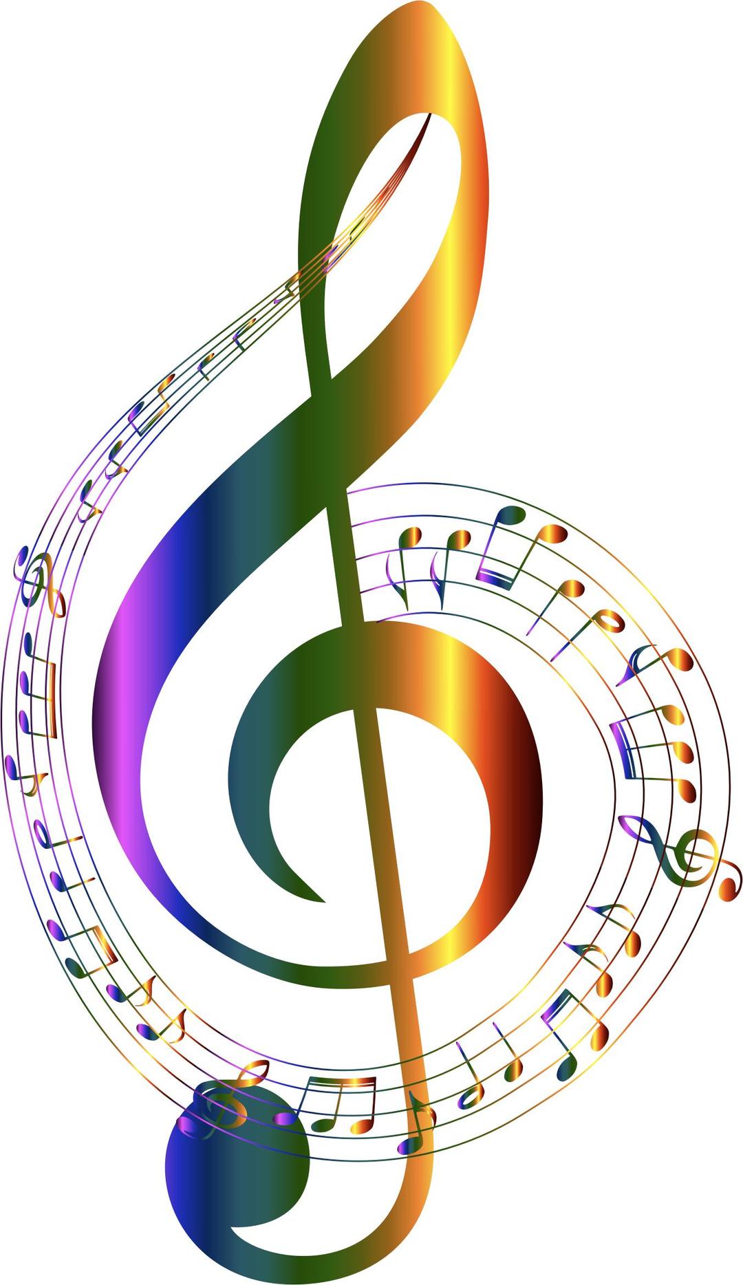 Chromatic Musical Notes Typography No Background png transparent