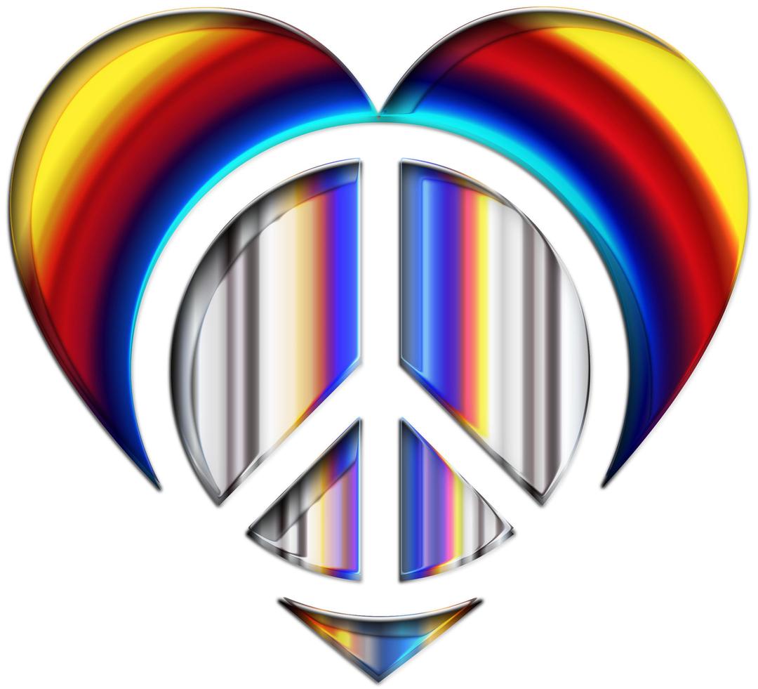 Chromatic Peace Heart png transparent