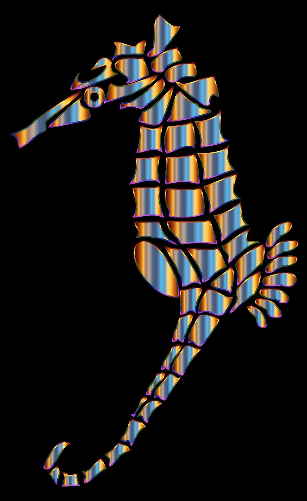 Chromatic Stylized Seahorse Silhouette png transparent