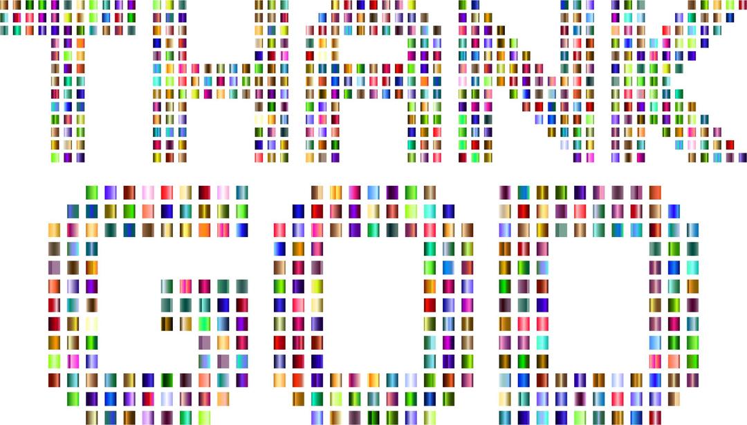 Chromatic Thank God Typography No Background png transparent