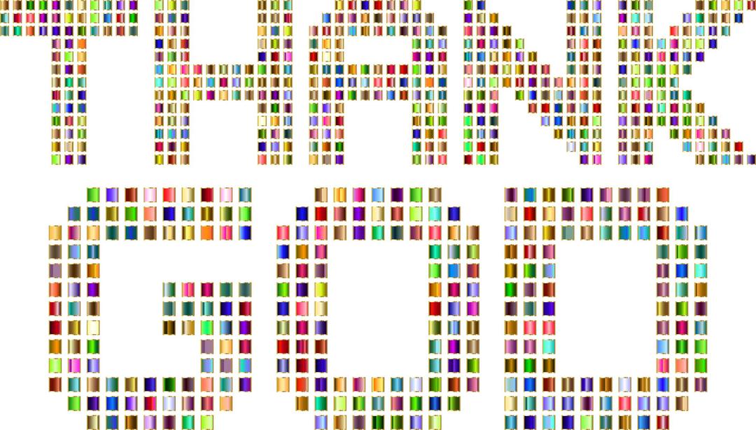 Chromatic Thank God Typography Variation 2 No Background png transparent