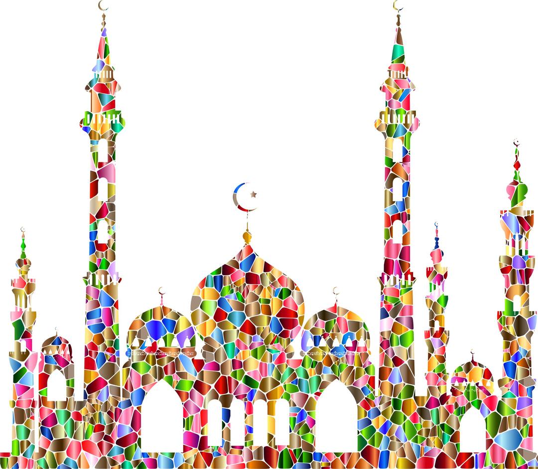Chromatic Tiled Mosque Silhouette 2 png transparent
