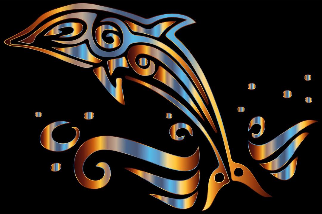 Chromatic Tribal Dolphin png transparent