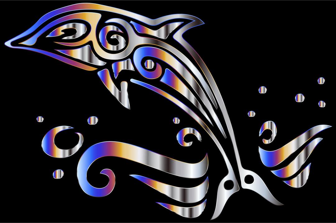 Chromatic Tribal Dolphin 4 png transparent