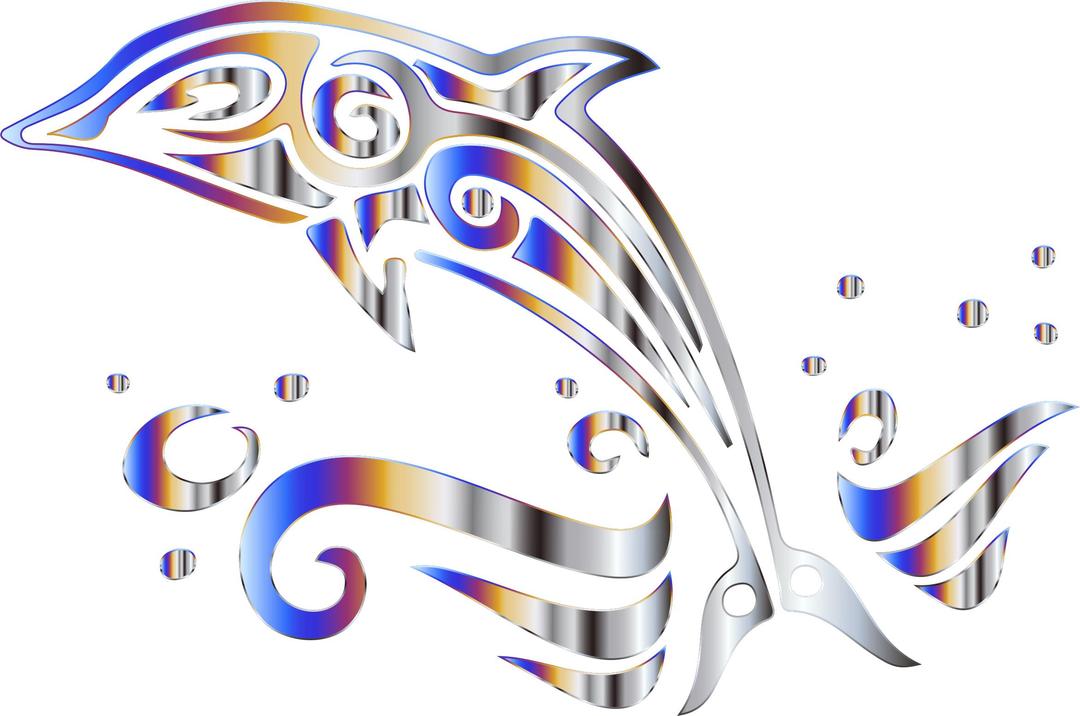 Chromatic Tribal Dolphin 4 No Background png transparent