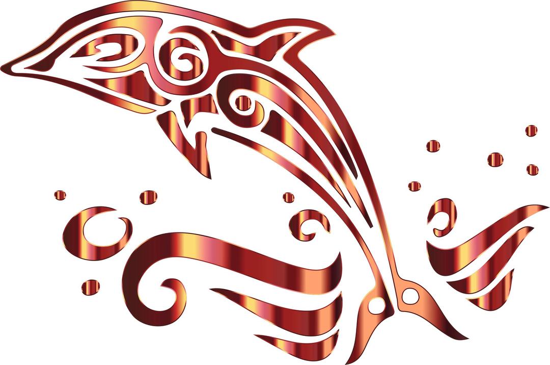 Chromatic Tribal Dolphin 5 No Background png transparent