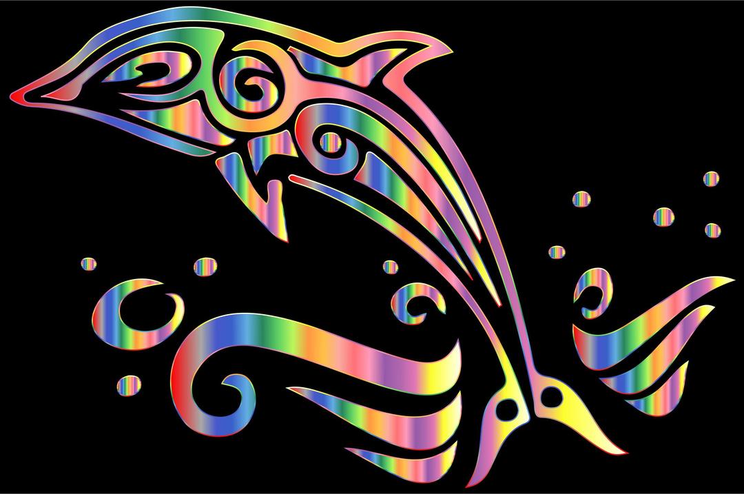 Chromatic Tribal Dolphin 6 png transparent