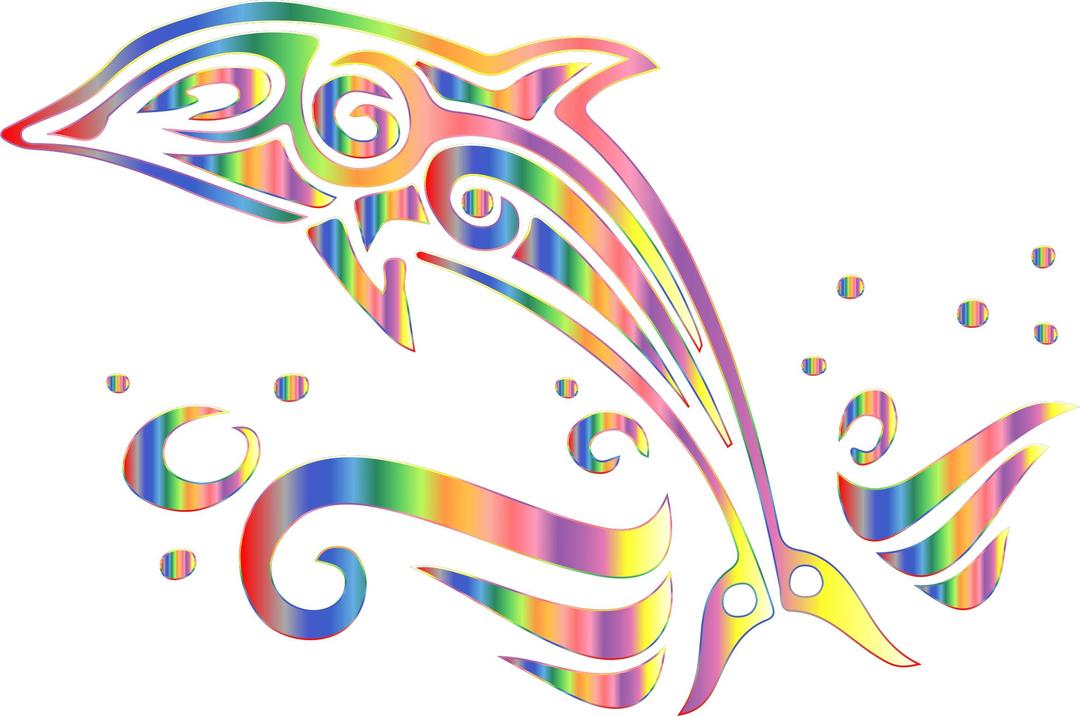 Chromatic Tribal Dolphin 6 No Background png transparent