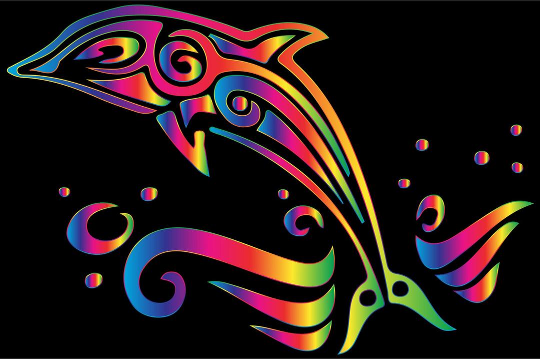 Chromatic Tribal Dolphin 7 png transparent
