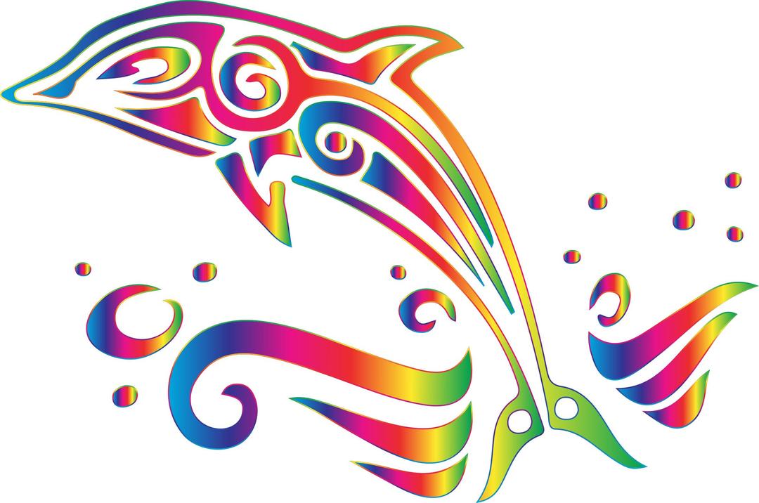 Chromatic Tribal Dolphin 7 No Background png transparent