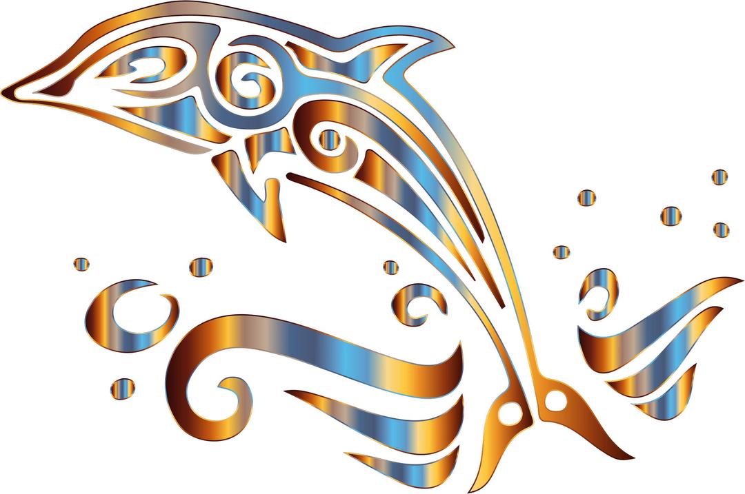 Chromatic Tribal Dolphin No Background png transparent