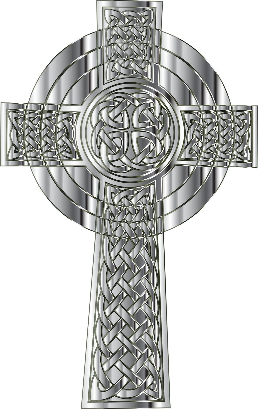 Chrome Celtic Cross png transparent