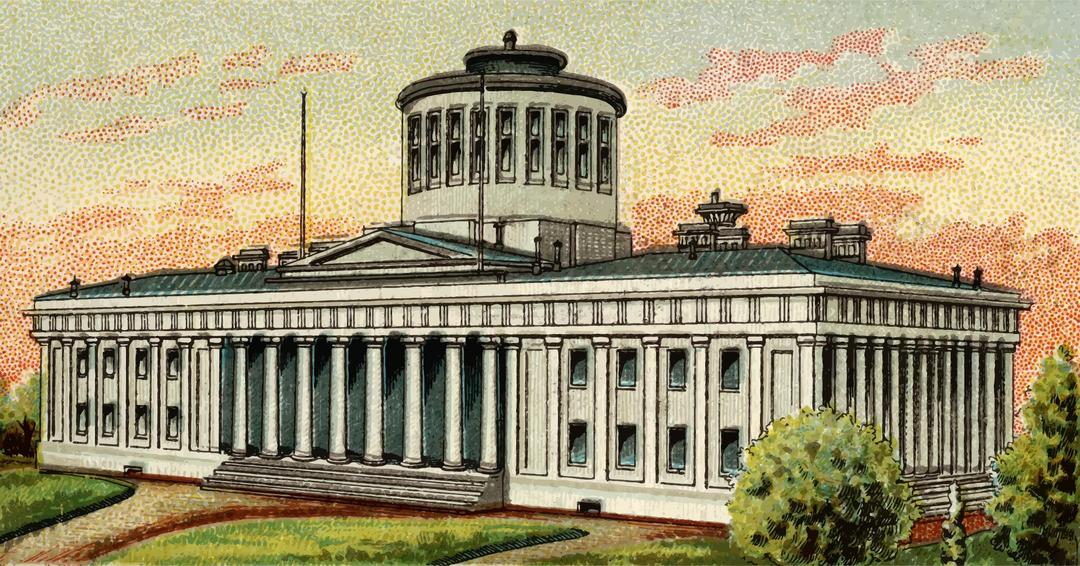 Cigarette Card - Capitol Building of Ohio png transparent