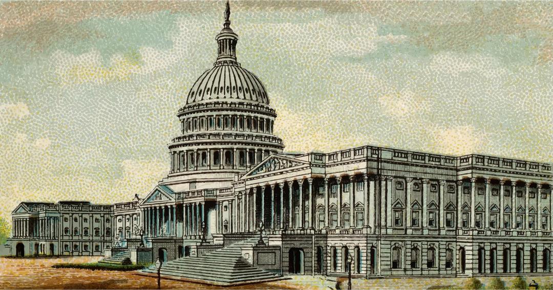 Cigarette Card - Capitol Building of United States png transparent