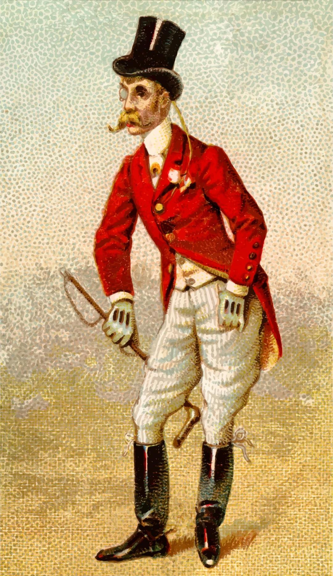 Cigarette card - Fox Hunting png transparent
