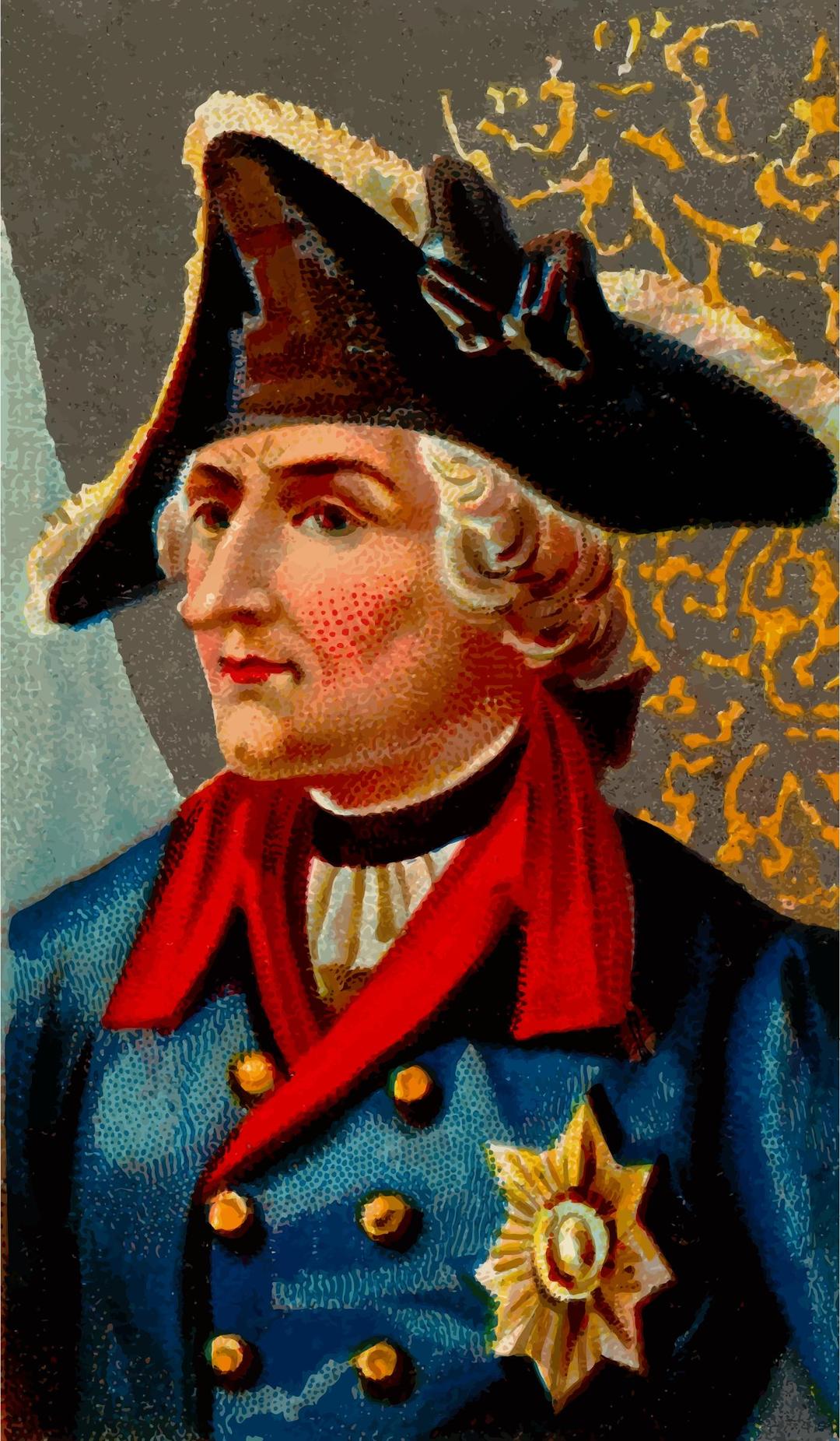 Cigarette card - Frederick the Great png transparent