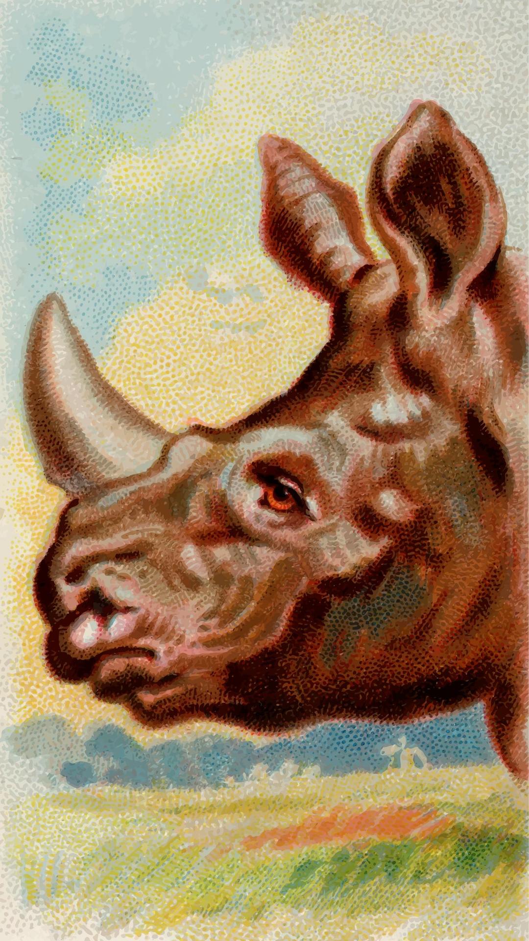 Cigarette card - Indian rhinoceros png transparent