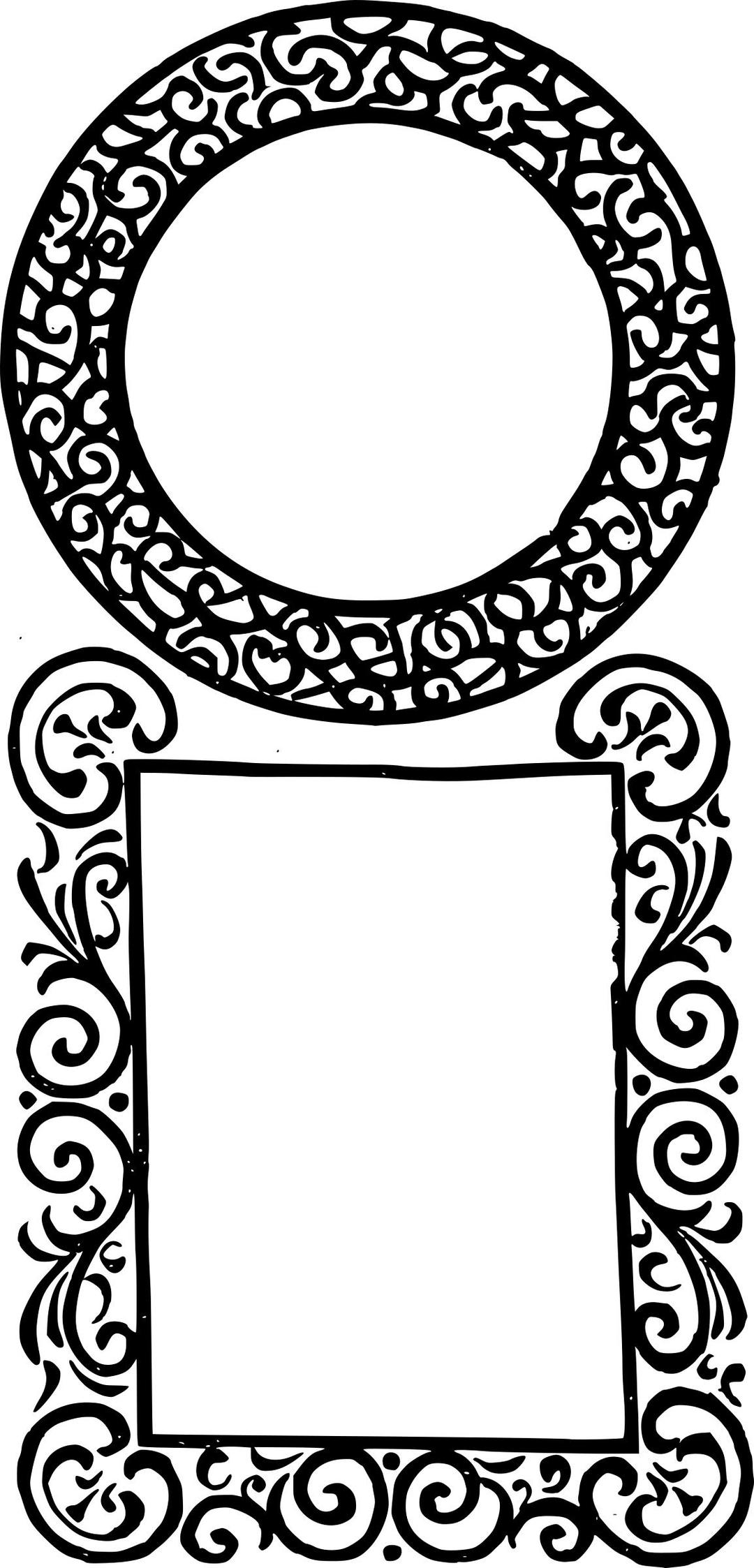 Circle - Square - double frame png transparent