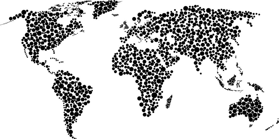 Circles World Map png transparent