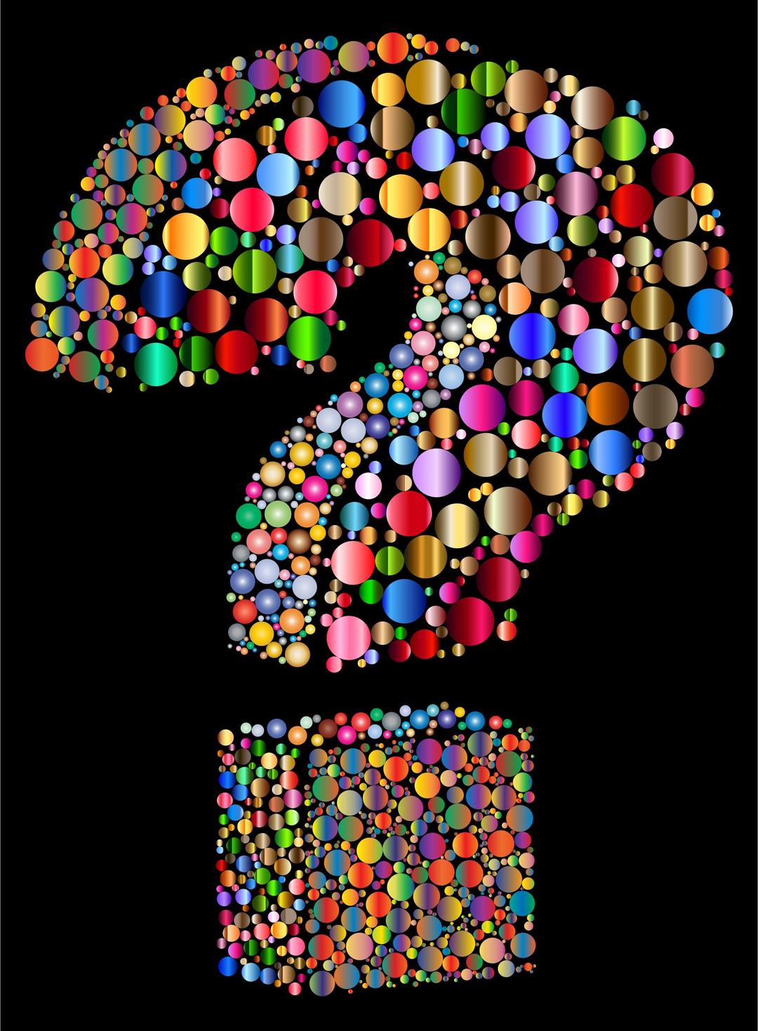 Circlular 3D Question Mark With Black Background png transparent