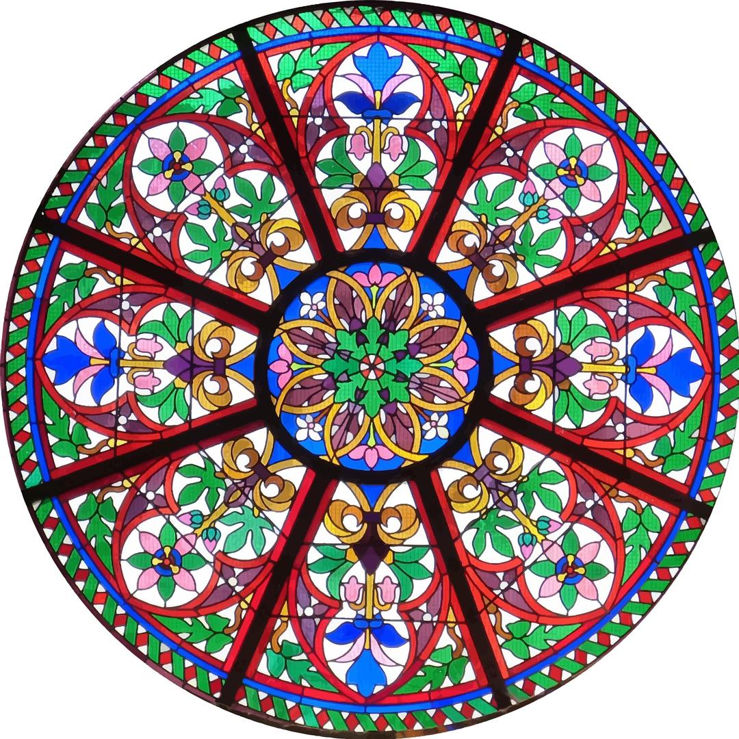 Circular Church Stained Glass Window png transparent
