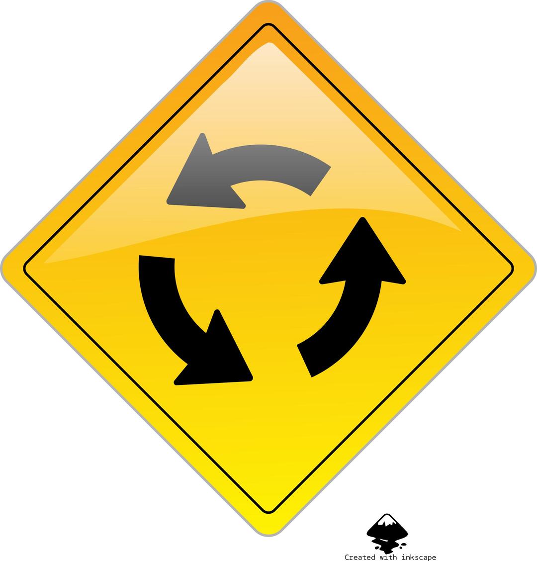 circular intersection warning png transparent