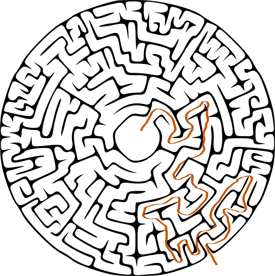 Circular Maze Solution png transparent
