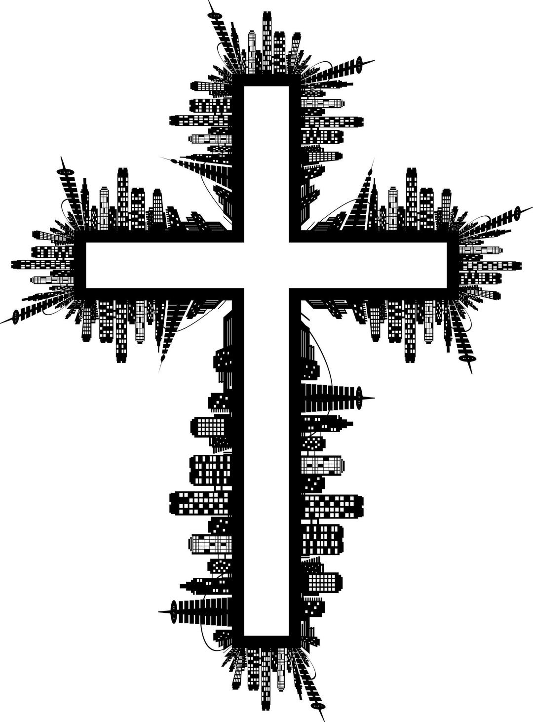 City Skyline II Cross png transparent